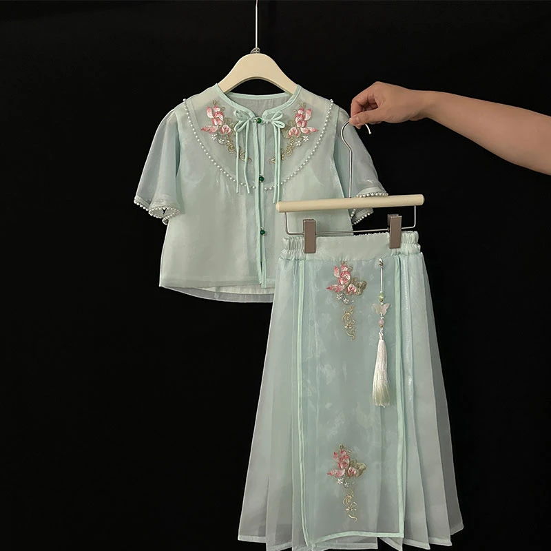 【芙蓉】汉服古风古装日常明制襦裙绣花对襟夏款仙气印花春夏汉元素