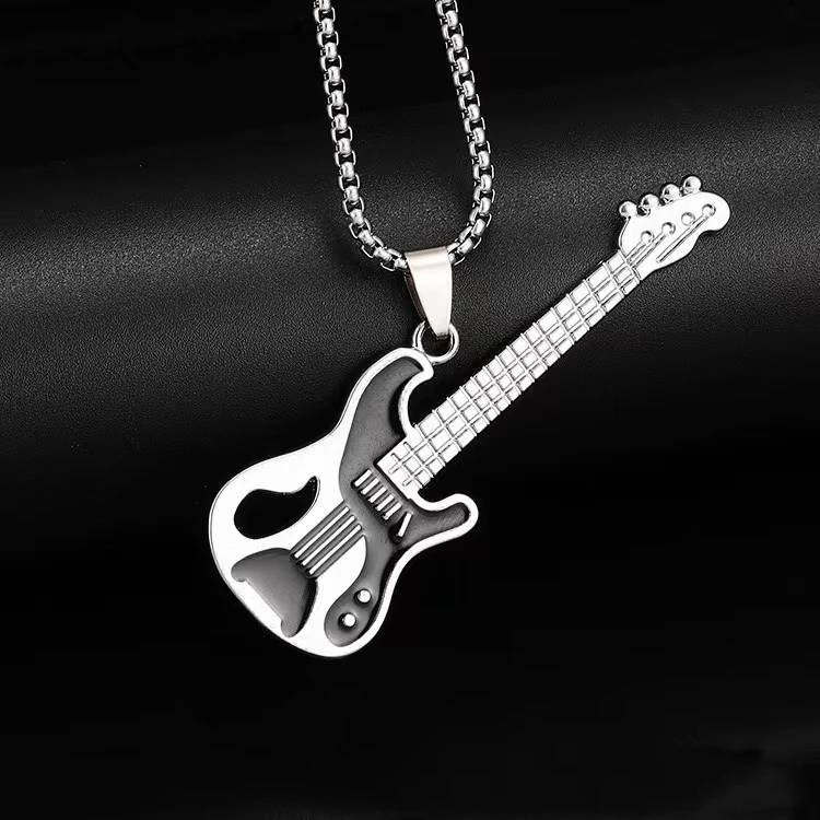 锌合金吊坠 韩版复古朋克风吉他坠链潮流个性时尚音乐风流行吊坠