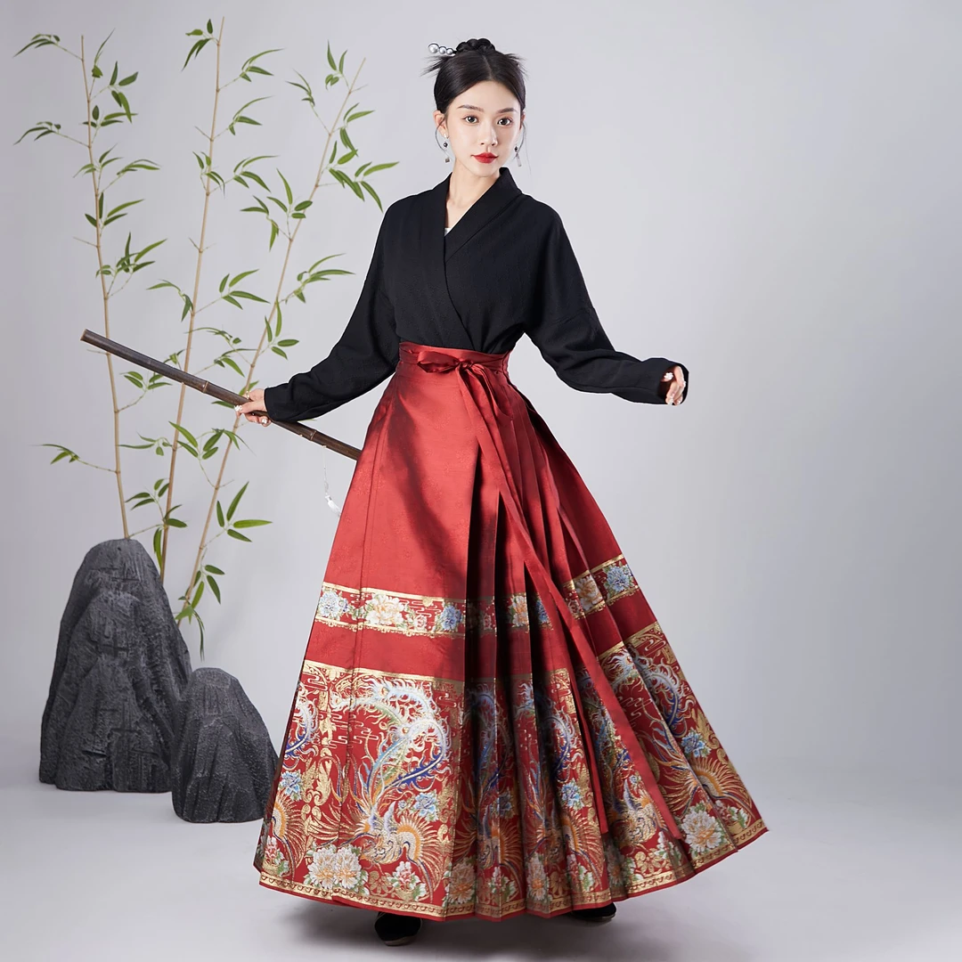 玖颜醉【七彩凤凰】新款高端仿妆花重工织金马面裙汉服