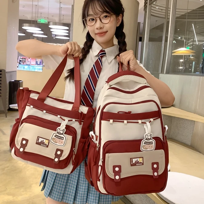 书包女生初中生大容量高中学生背包小学生4-6年级轻便防水双肩包