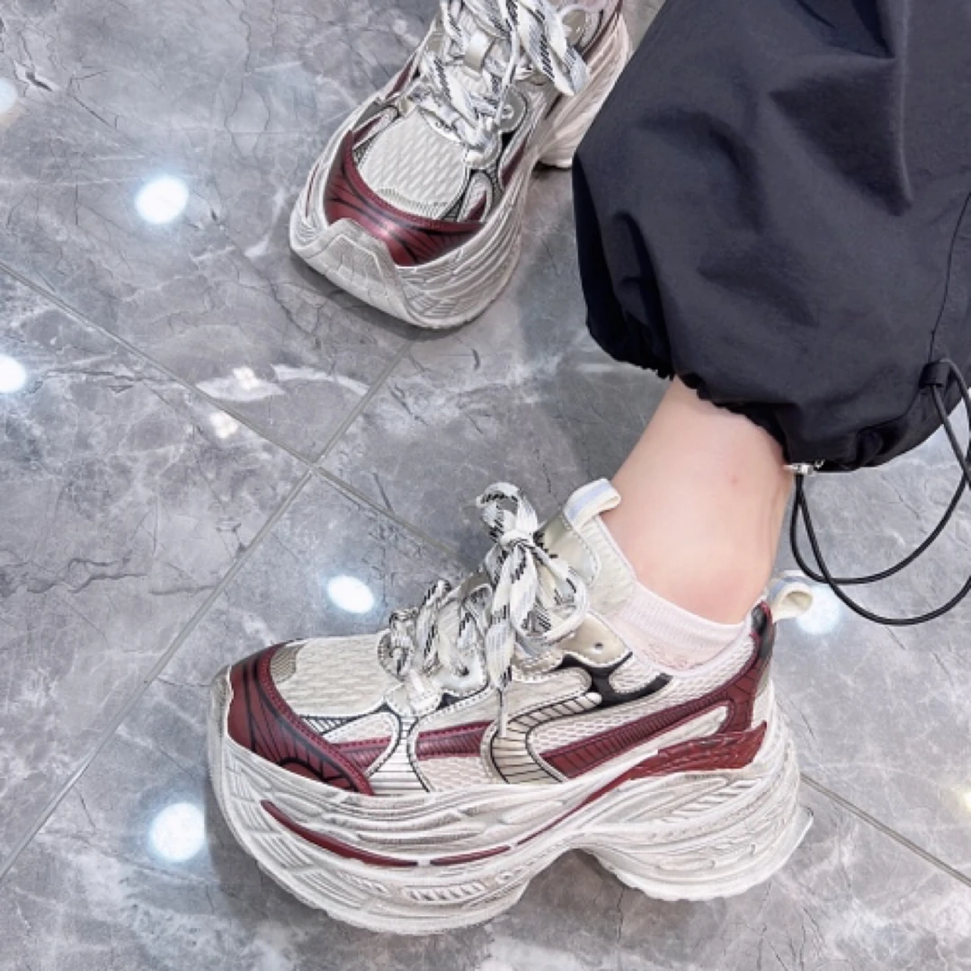 【玛莎玛索】秋新款07-633时尚百搭厚底老爹鞋网面休闲鞋运动鞋秋季