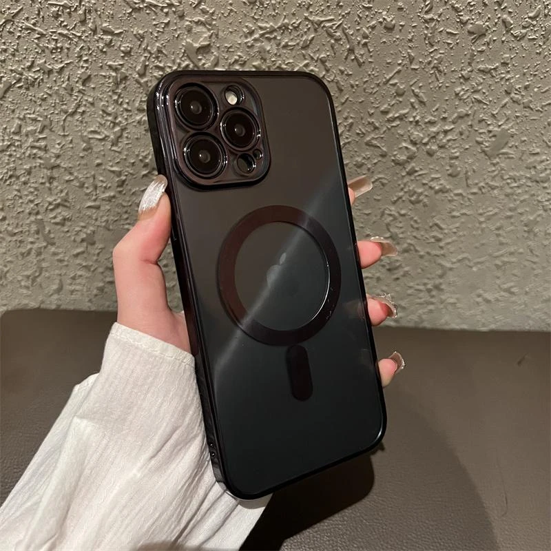 巧海豚【保护壳】热卖黑色透明无线充手机神器iphone8-15ProMax通用