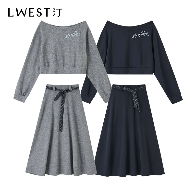 2821【金拐子专属】朗文斯汀字母刺绣卫衣半裙套装DZMG4509C12821