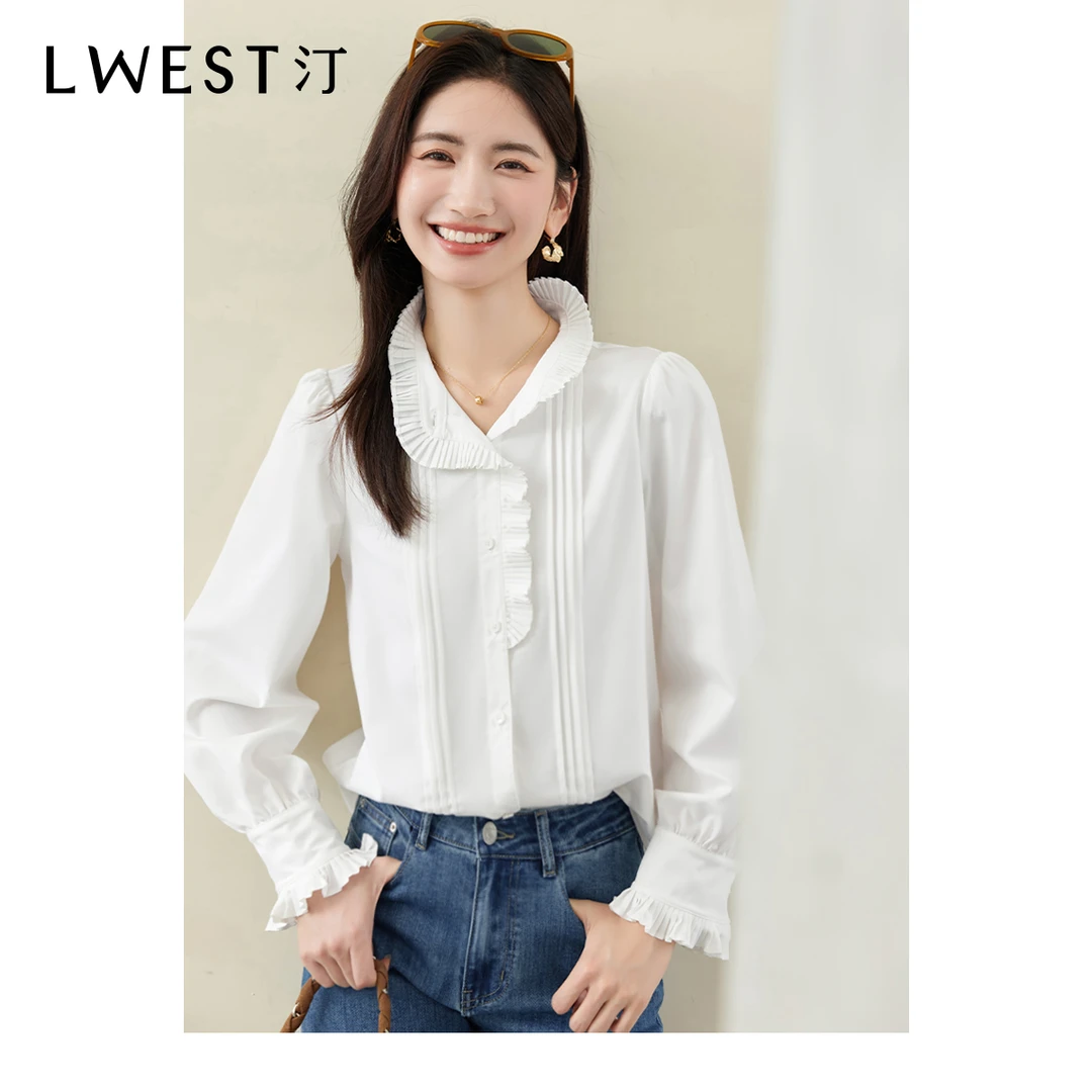朗文斯汀气质法式木耳边衬衫DTYC4307D07291