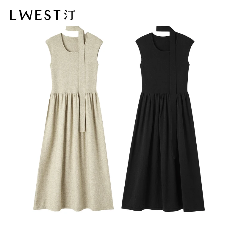 【备用链接】朗文斯汀纯色无袖针织连衣裙DZMH4509C09269