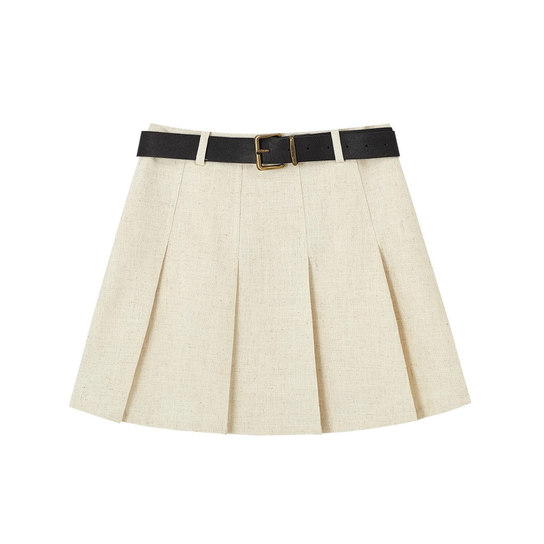 【备用链接】朗文斯汀减龄纯色百褶半身裙DZMQ4103D12234