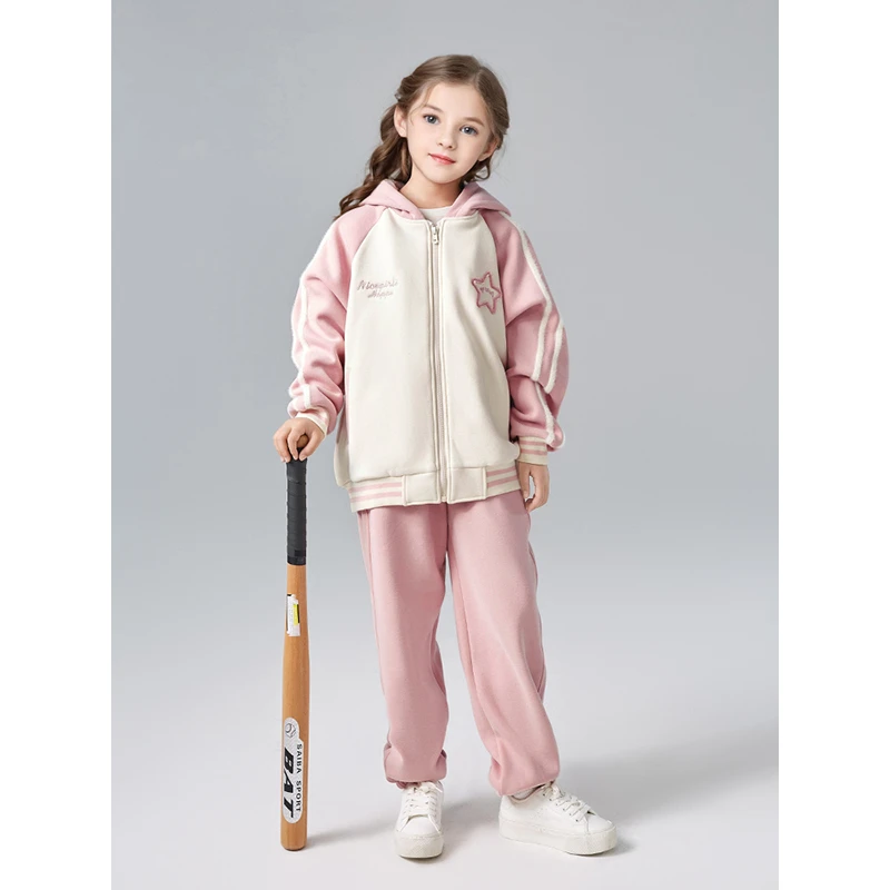 【专属】笛莎秋冬季儿童加厚连帽上衣运动裤两件套-7M245T101