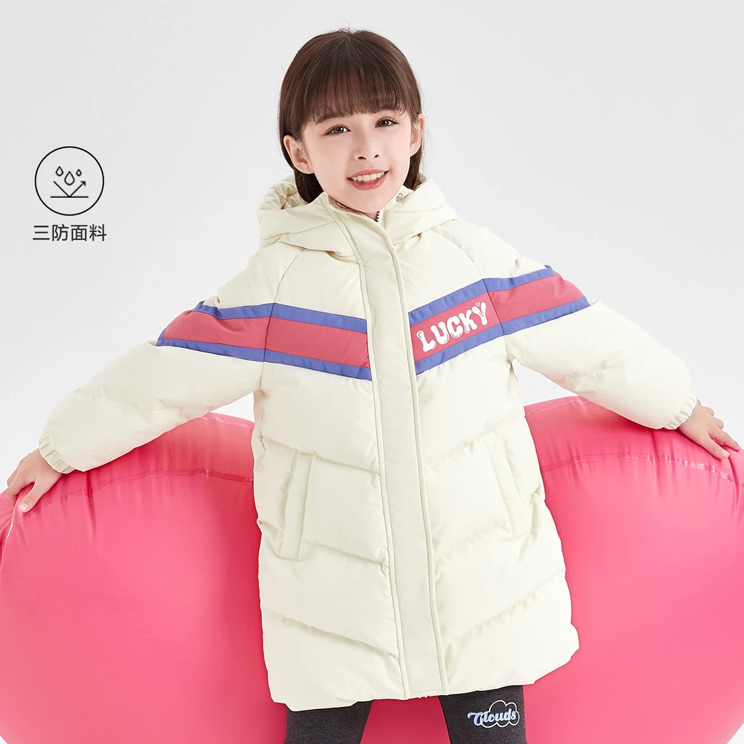 笛莎童装女童外套2023冬装儿童上衣中大童三防蓄热棉服-732357304