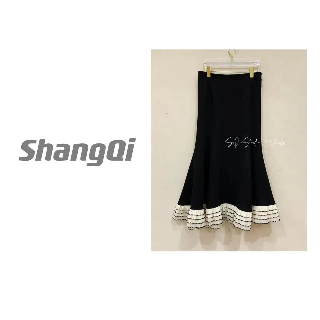 【窈窕淑女】撞色高腰气质时尚拼接显瘦休闲半身裙—N11 卡码拍小