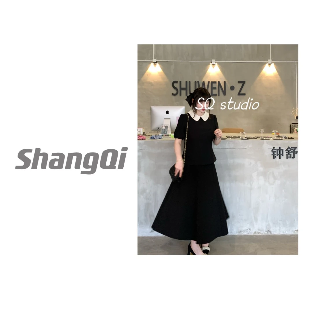 【SQ高端线】中古小香--黑白拼色高级感娃娃领上衣Q-K136。卡码拍大