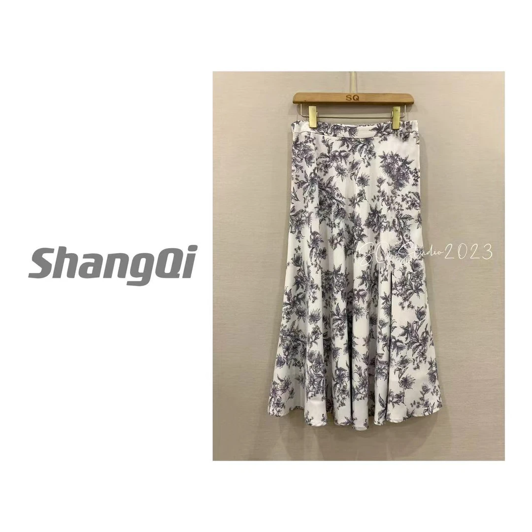 新款白色花纹半裙Q-Z-205卡码拍小