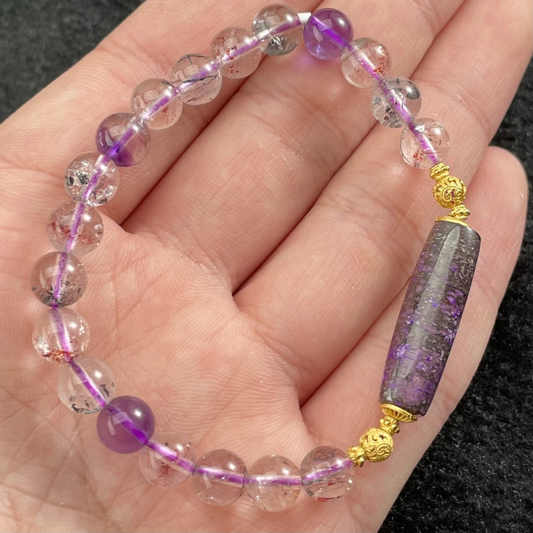 【玉氏珠宝】超七手串-约7mm多样性发货 发其一CAN1040255