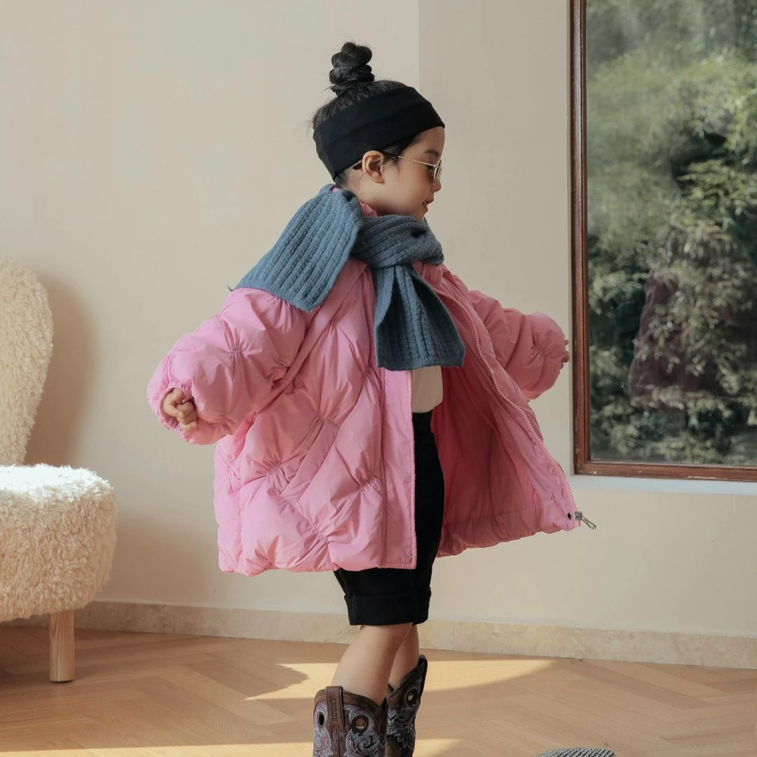 【草莓薄荷软糖】冬季中长款加厚90绒儿童羽绒服LZ1016