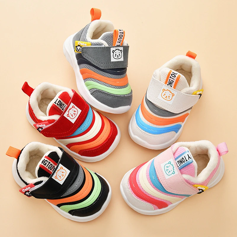 【商场同款】宝宝棉鞋女0一1-3岁儿童2冬季加绒加厚婴儿鞋软底学步