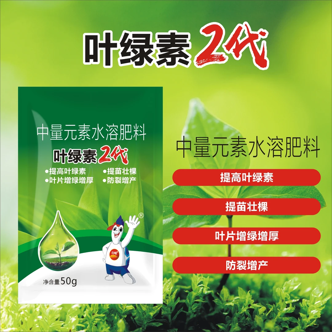 植物通用叶绿素2代水溶叶面肥提苗壮棵增绿增产保花