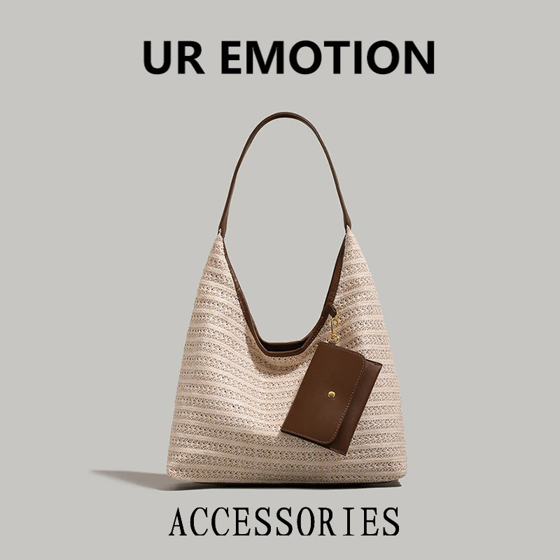 UR EMOTION夏季大容量包包女2025新款时尚百搭洋气通勤手提单肩包