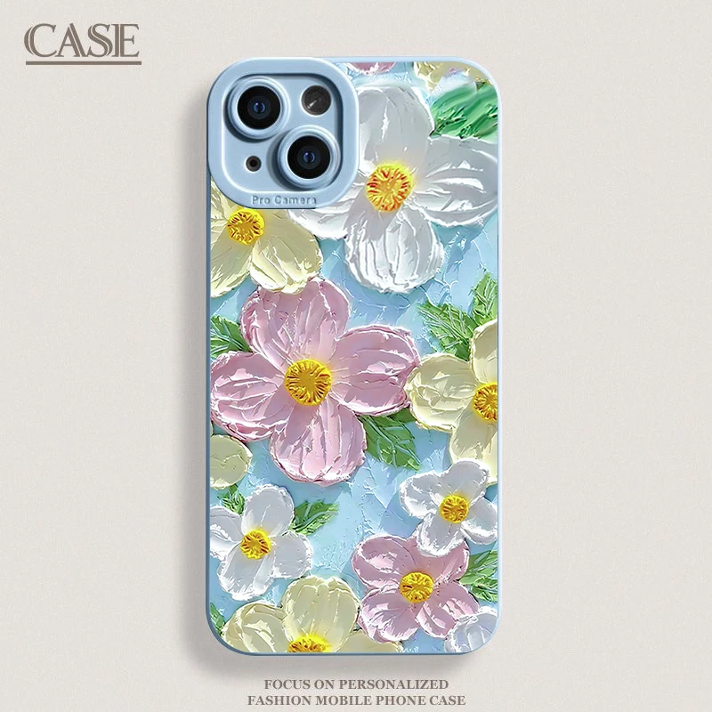 潮牌春天花朵苹果13手机壳iPhone14手机套防摔12软11高级感手机壳