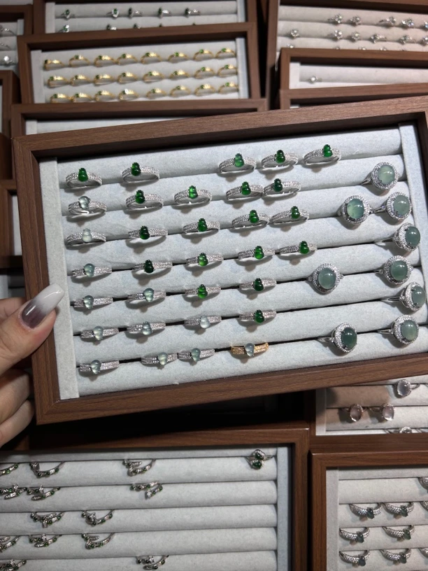 水晶戒指耳钉吊坠 镀银戒指吊坠（直播间自选）多样性发货