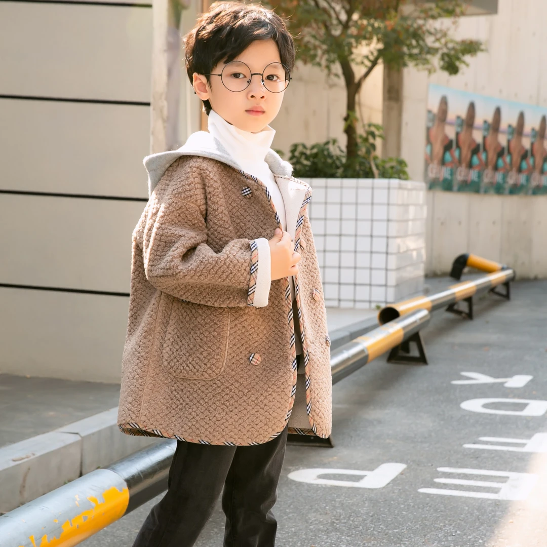 男童呢子大衣毛呢外套冬装2025秋冬新款洋气童装中大童男孩21111