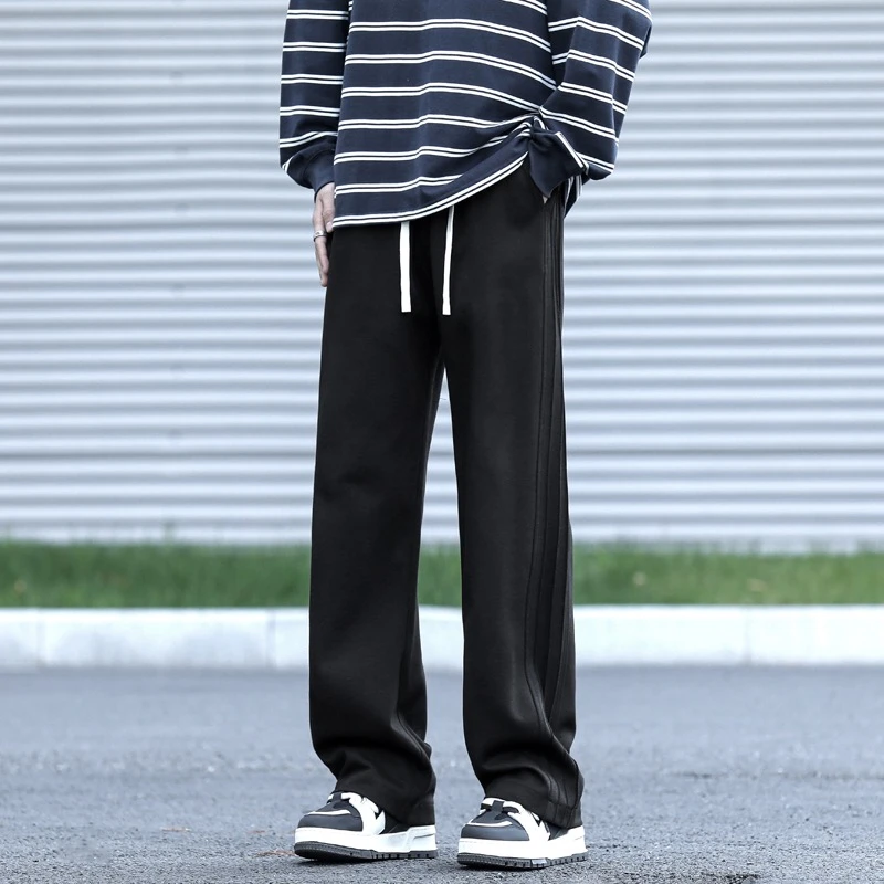 裤子男薄款春夏季休闲宽松直筒透气美式潮流拖地男生阔腿运动长裤