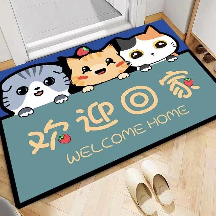 （可爱萌宠-脚垫）卡通浴室吸水防滑垫 家用进门入户卫生间门口地垫