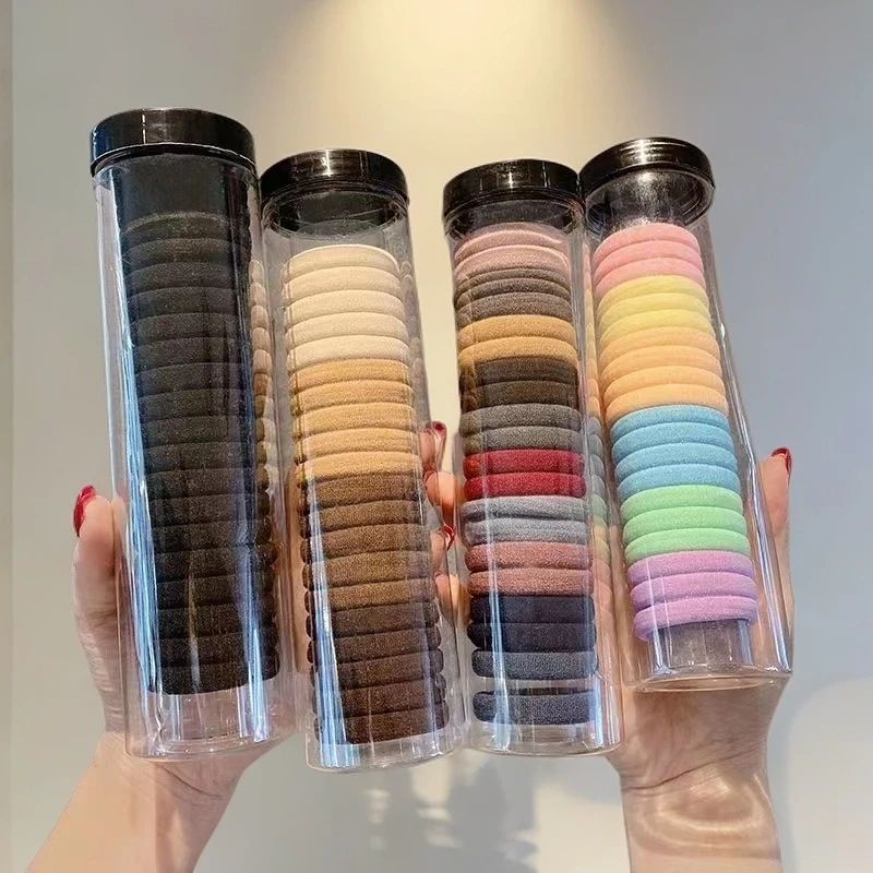 （精美罐装20条）高弹头绳扎头发不伤发独立加粗耐用学生大女童头绳