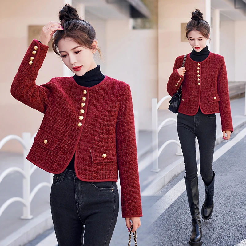 小个子韩版气质小香风名媛复古洋气减龄宽松时尚短款白鸭绒羽绒服