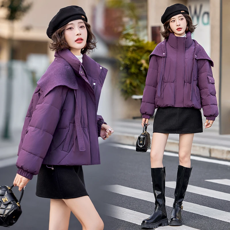 小个子韩版时尚气质宽松休闲洋气披肩短款白鸭绒羽绒服冬季爆款