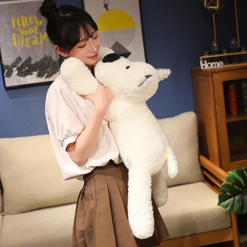 白色趴趴小狗公仔毛绒玩偶