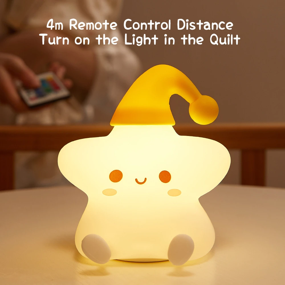 【会玩】卡通黄帽星星小夜灯床头灯生日礼物礼品送女生男生礼物