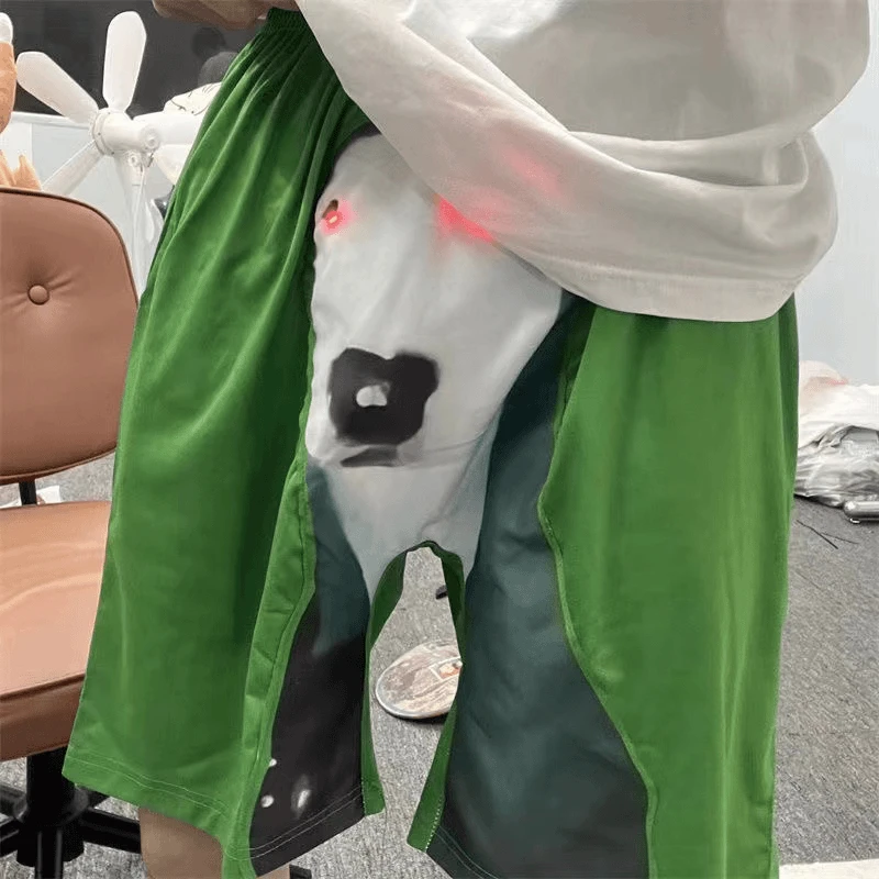 时尚男女短裤休闲运动小狗休闲居家沙滩裤子短款眼睛会发光