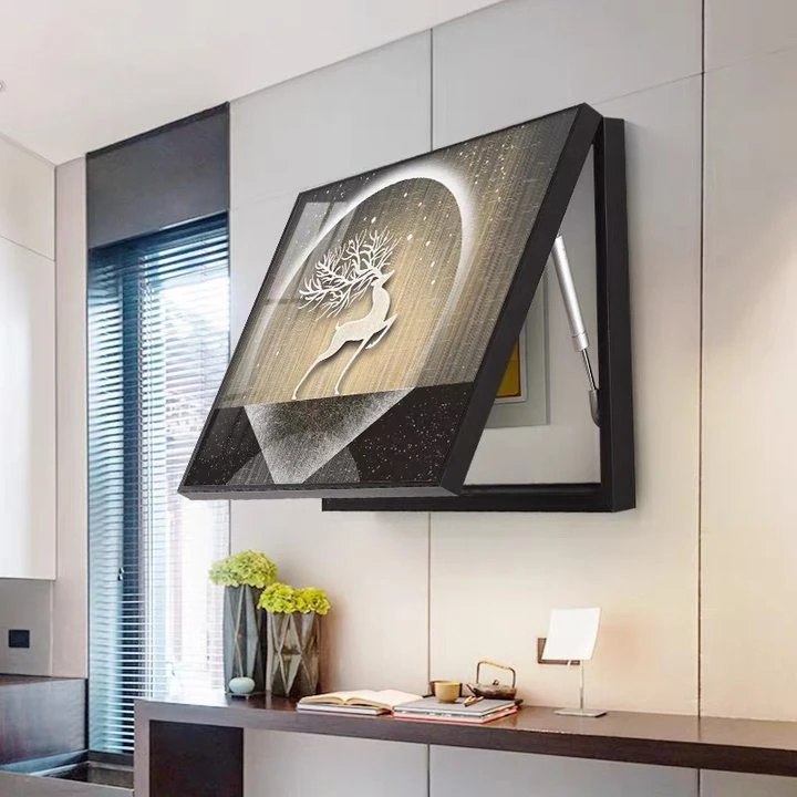 电表箱装饰画配电箱遮挡装饰挂画轻奢麋鹿电闸箱弱电箱开关盒壁画