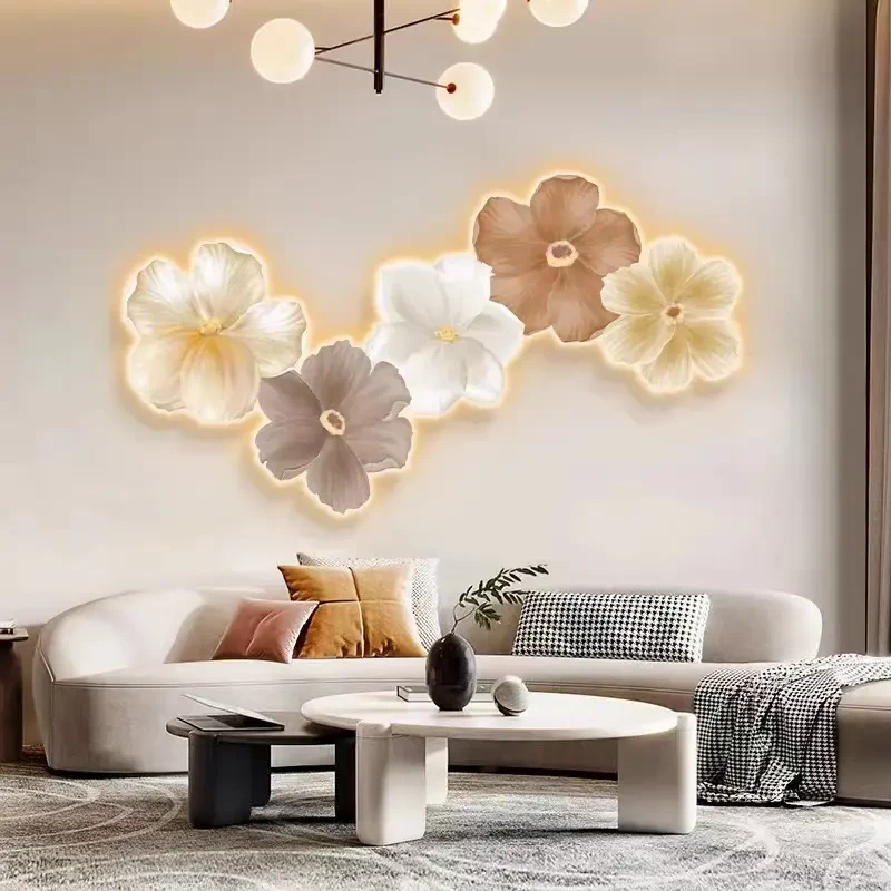 奶油风花卉现代轻奢客厅装饰画艺术沙发背景墙壁画高级感氛围挂画