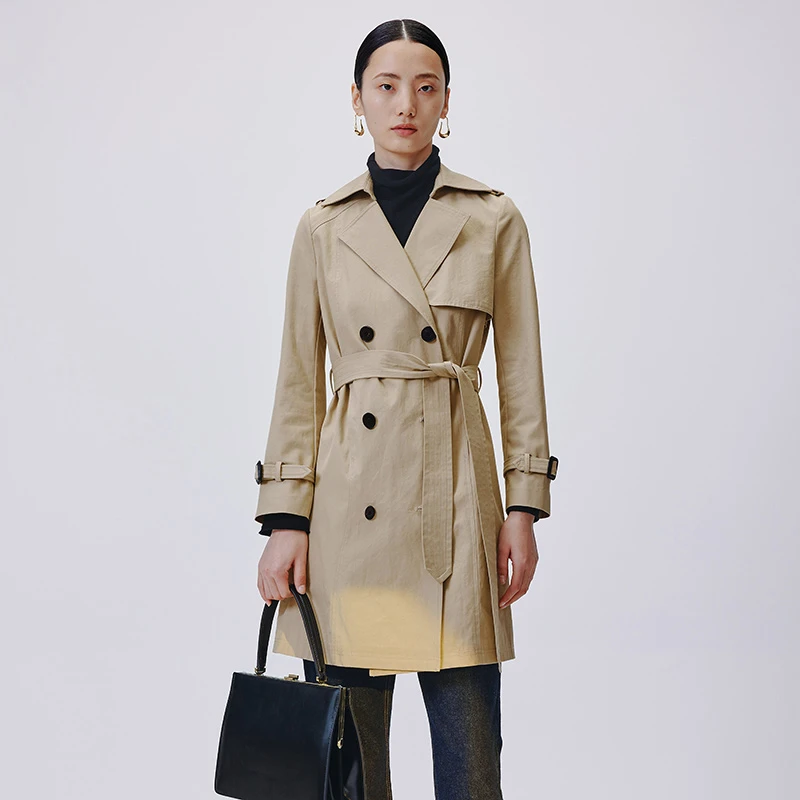 寺山文也 顾曲/小个本命款 高支密棉 防水防污收腰短款风衣外套女