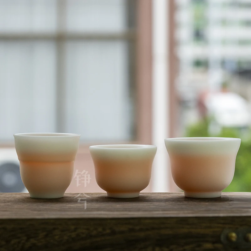 铮兮茶器冰种羊脂玉瓷主人杯品茗杯德化高端白瓷精品茶具功夫茶杯