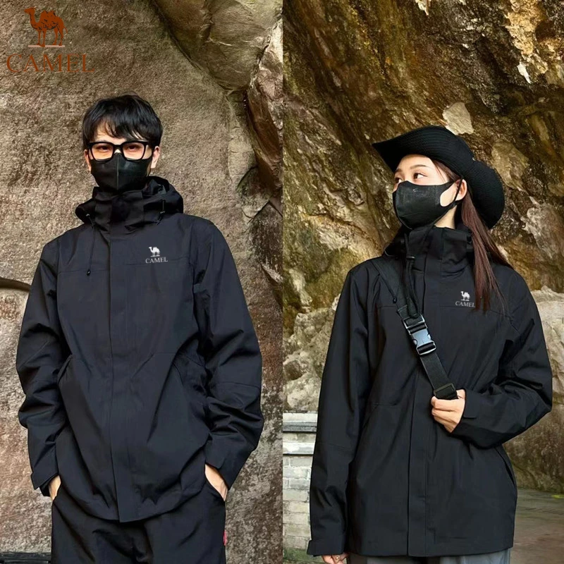 骆驼冲锋衣男女情侣款春季防风防水户外登山旅行休闲运动夹克外套