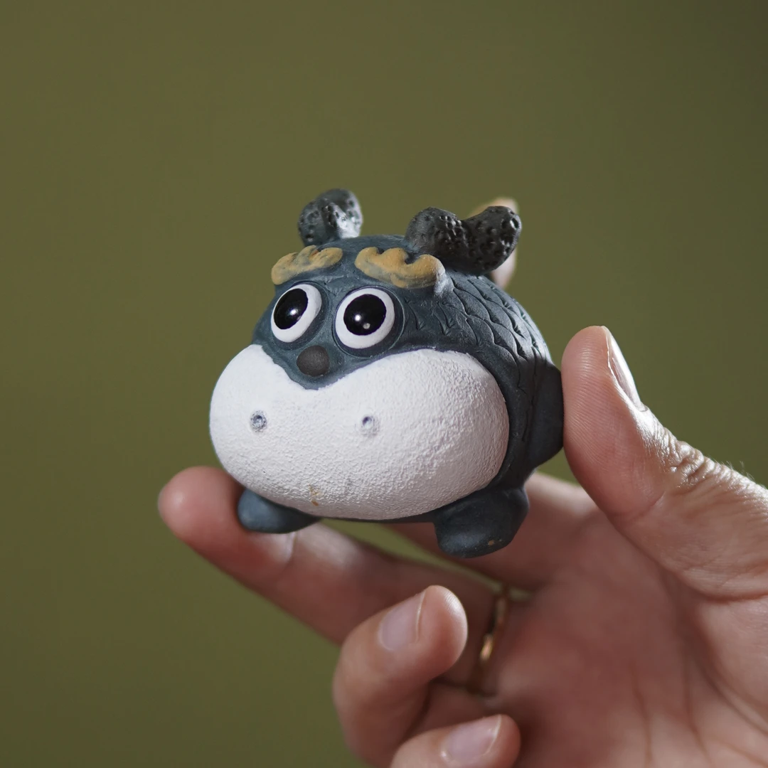 小徐紫砂 生肖龙茶宠家用创意小摆件青龙功夫茶玩小神龙5.4×4.8×6