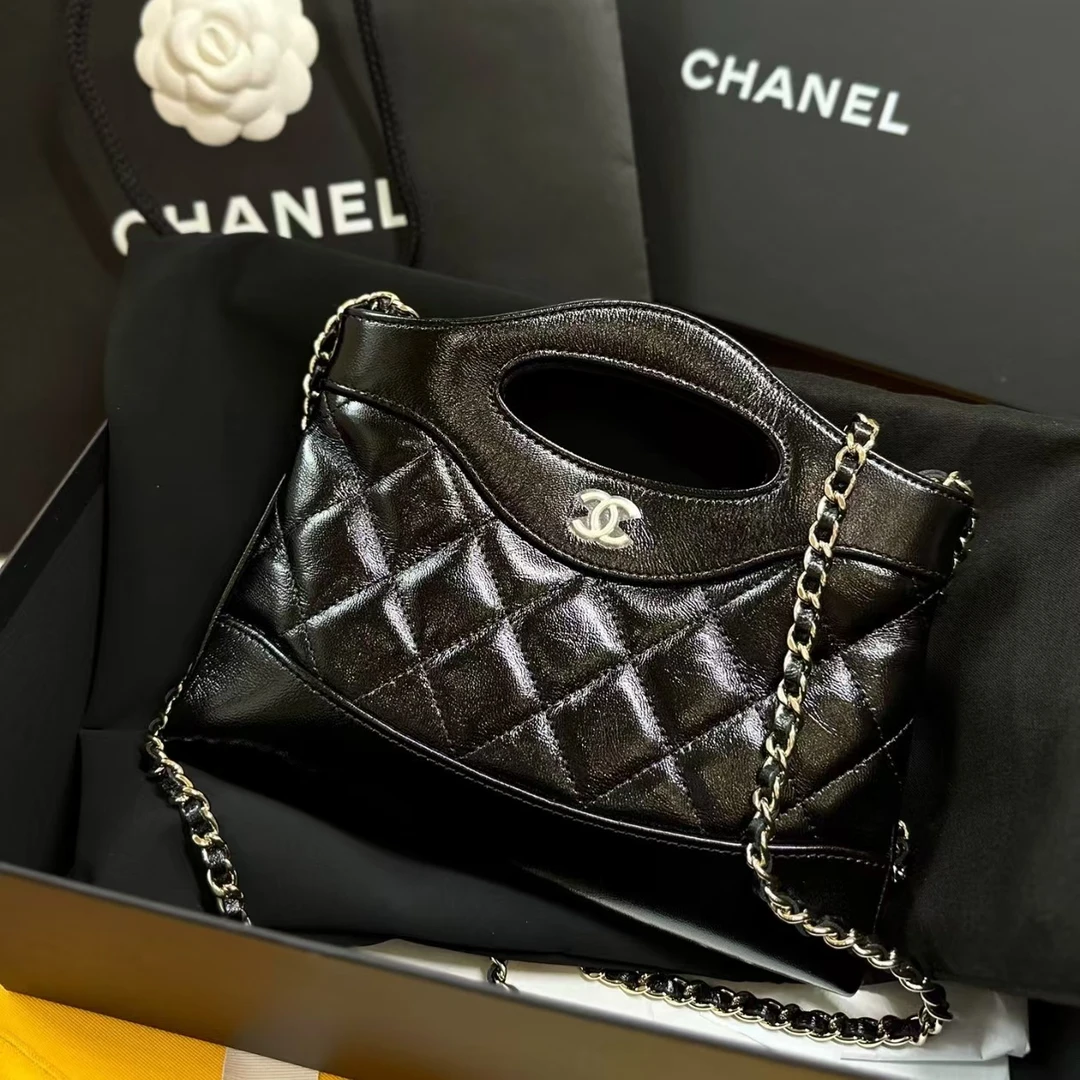 全新未使用 Chanel/香奈儿 7姐福利/24S黑金 31bag nano 油蜡羊