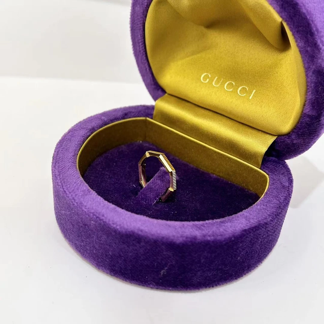 99新 GUCCI/古驰 7姐专场/Link To Love 系列 几何戒指 18K金