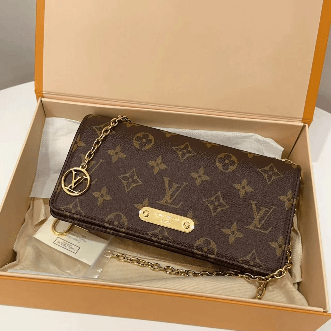 99新 LouisVuitton/路易威登 蔚蓝/经典老花 lily woc 斜跨包