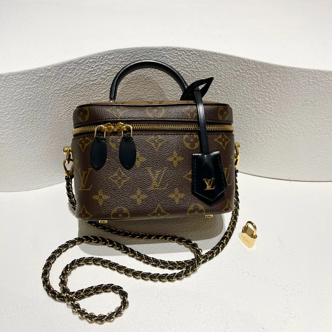 99新 LouisVuitton/路易威登 7姐专场/老花拼色化妆包 vanity pm