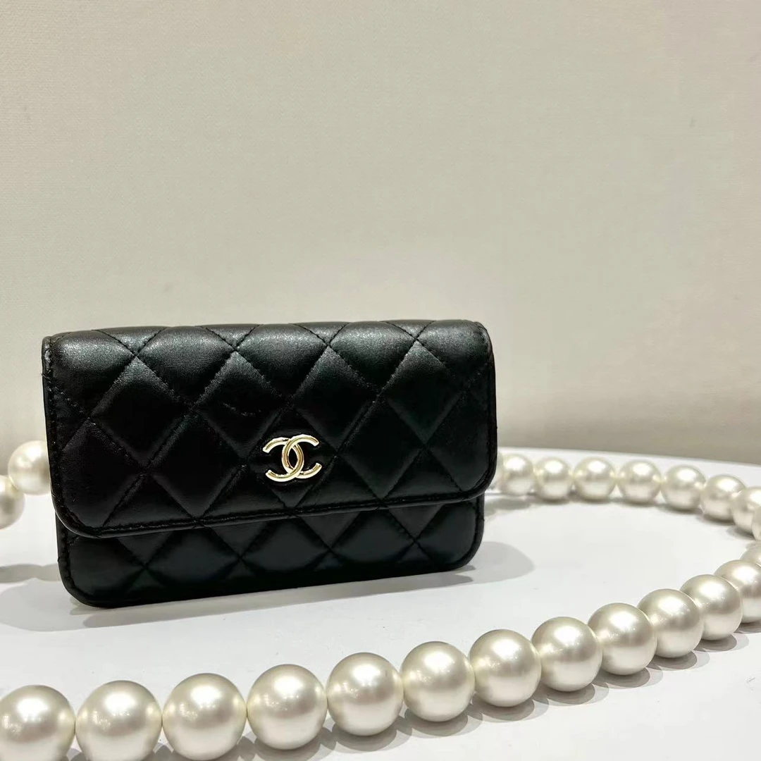 99新 Chanel/香奈儿 7姐专场/黑金羊 珍珠链 woc 发财包
