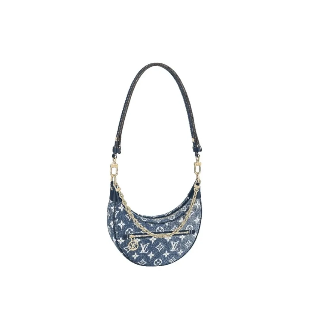 99新 LouisVuitton/路易威登 芯片牛仔豌豆月亮包/JM241121002