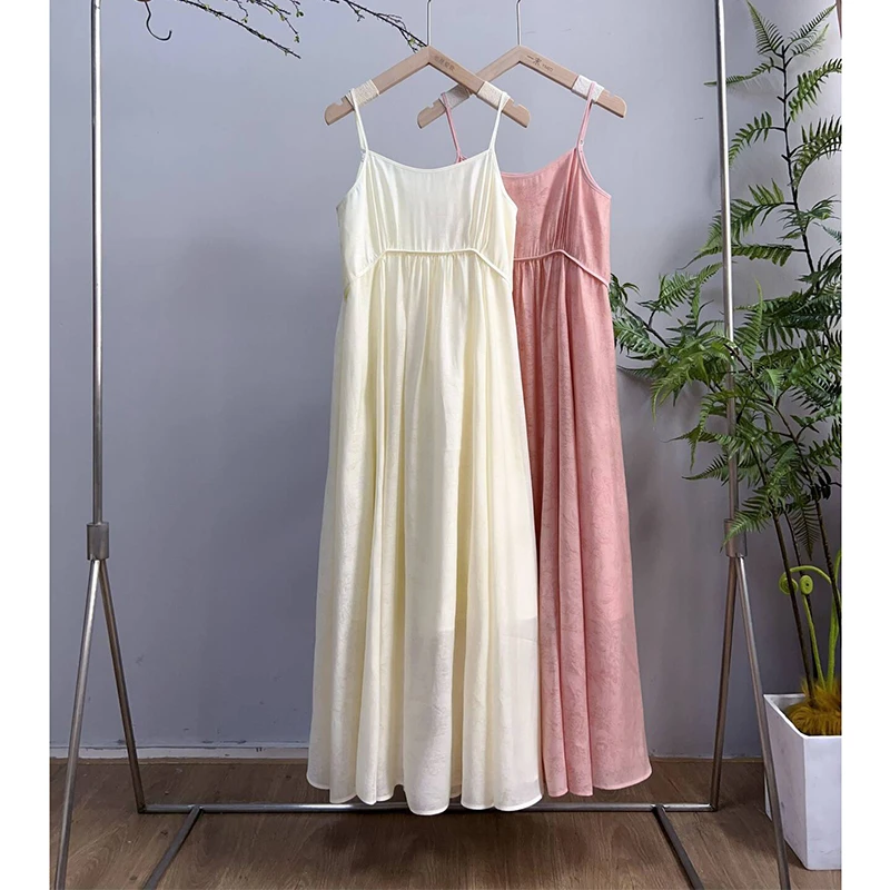 3196《桂花载酒》原创新款森系文艺复古连衣裙显瘦百搭吊带裙女