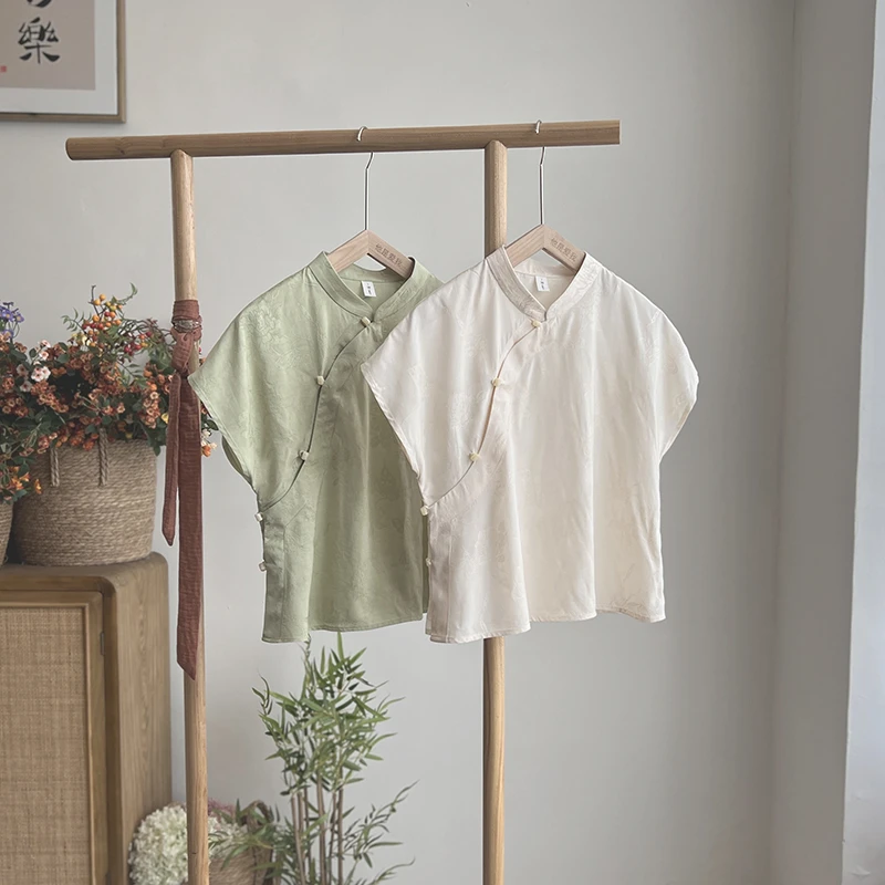 3539《宿弦》原创复古文艺高端国风提花立领上衣