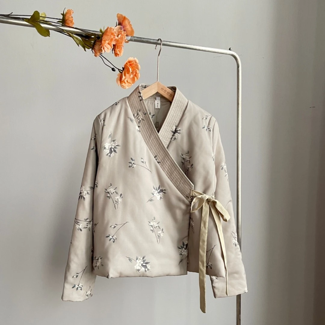 13823《素锦》设计师新款国风印花复古中式外套宽松