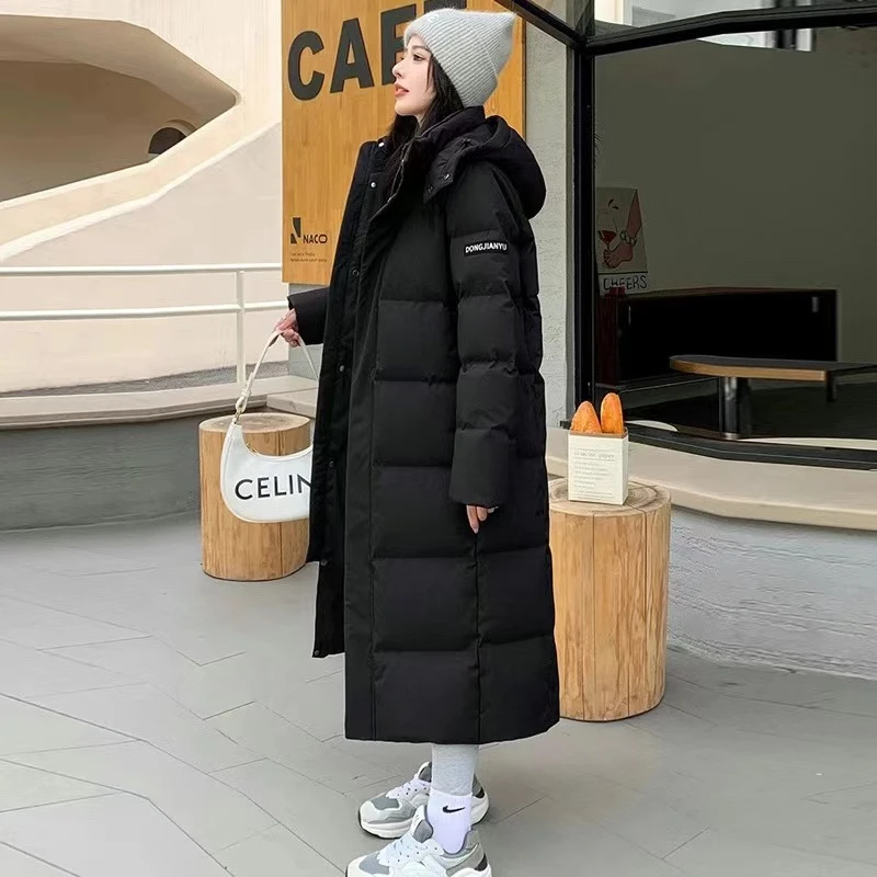 棉衣女加长款过膝2025年新款冬季棉袄加厚韩版宽松连帽棉服外套