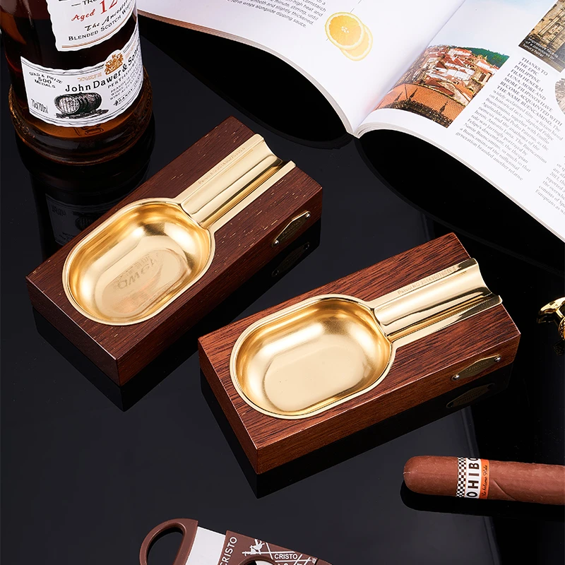 【TSHOMX】雪茄木质纯铜装饰高级复古送礼创意个性办公室烟灰缸