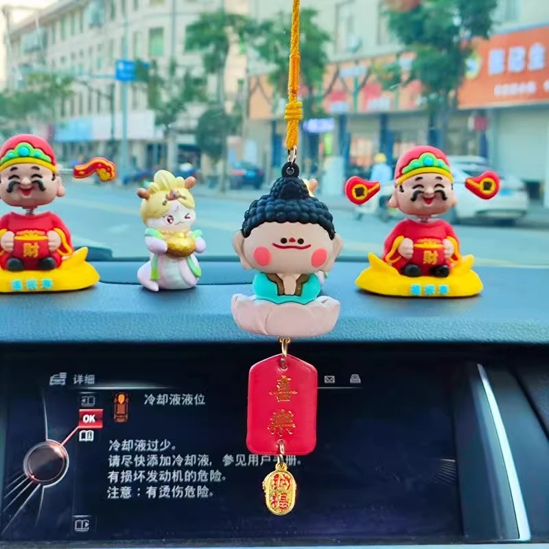 云冈石窟文创莲花玩偶佛小伴小佛公仔硅胶钥匙扣挂件车载挂饰摆件