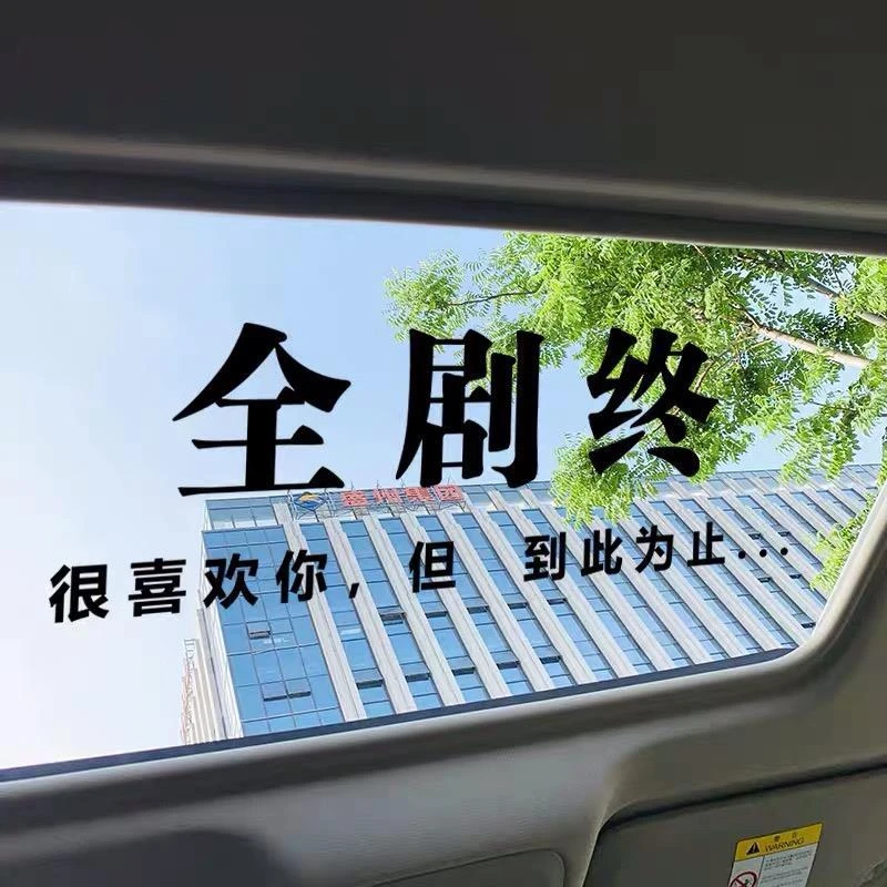 全剧终很喜欢你但到此为止 汽车贴纸天窗车贴 创意个性文字车贴纸